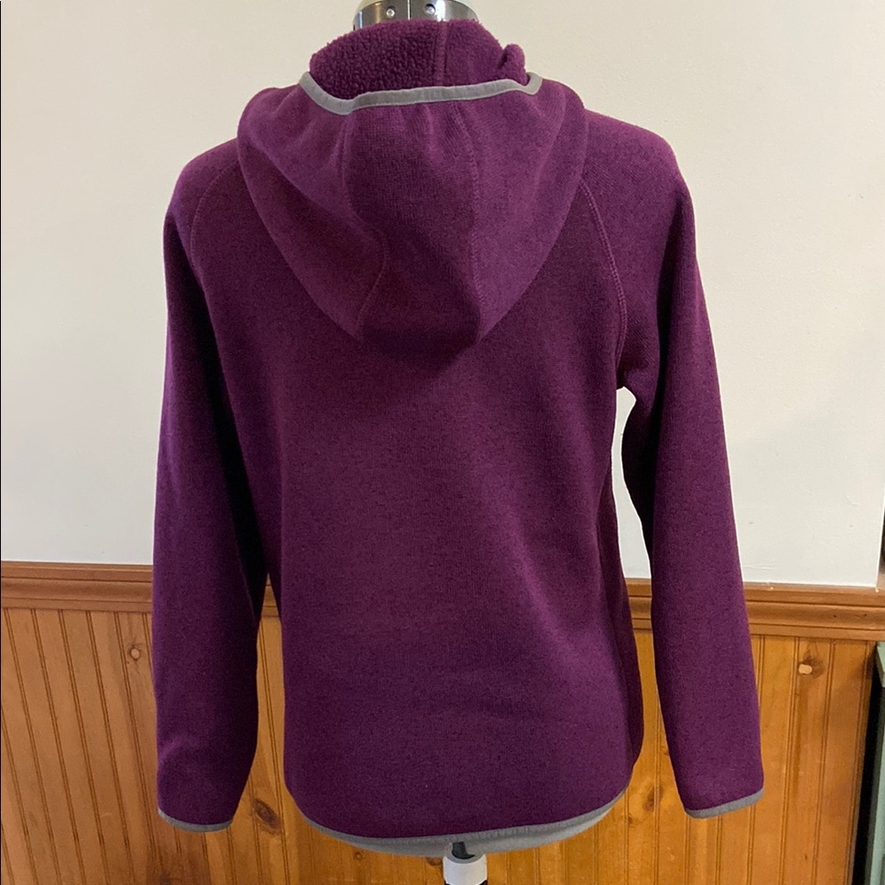 L.L. Bean Purple Utility Jacket Fleece Hooded Size L (14-16) - Picture 5 of 8